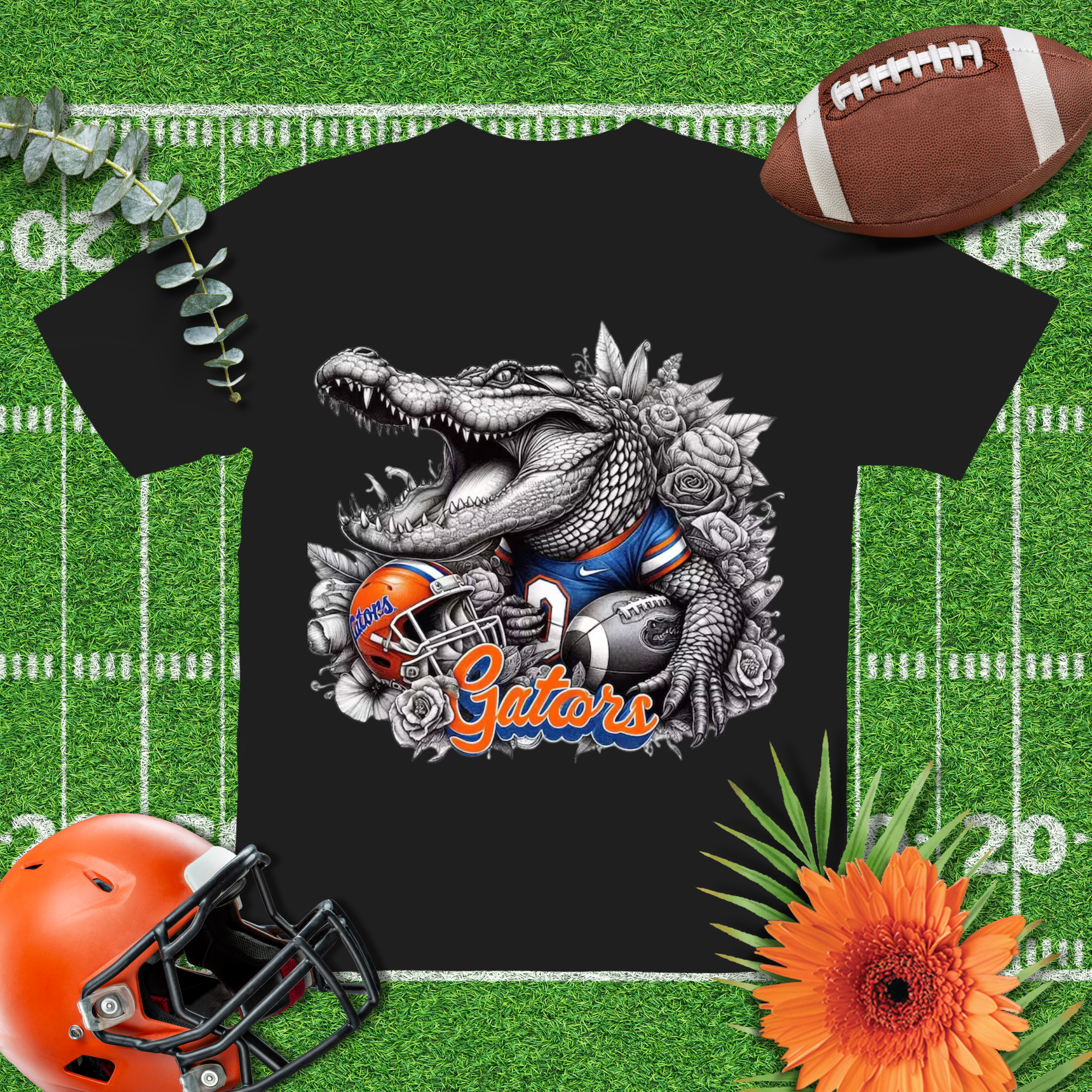 Gators Florida Black & White Roses Graphic Tee My Store