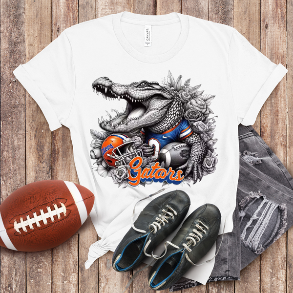 Gators Florida Black & White Roses Graphic Tee My Store