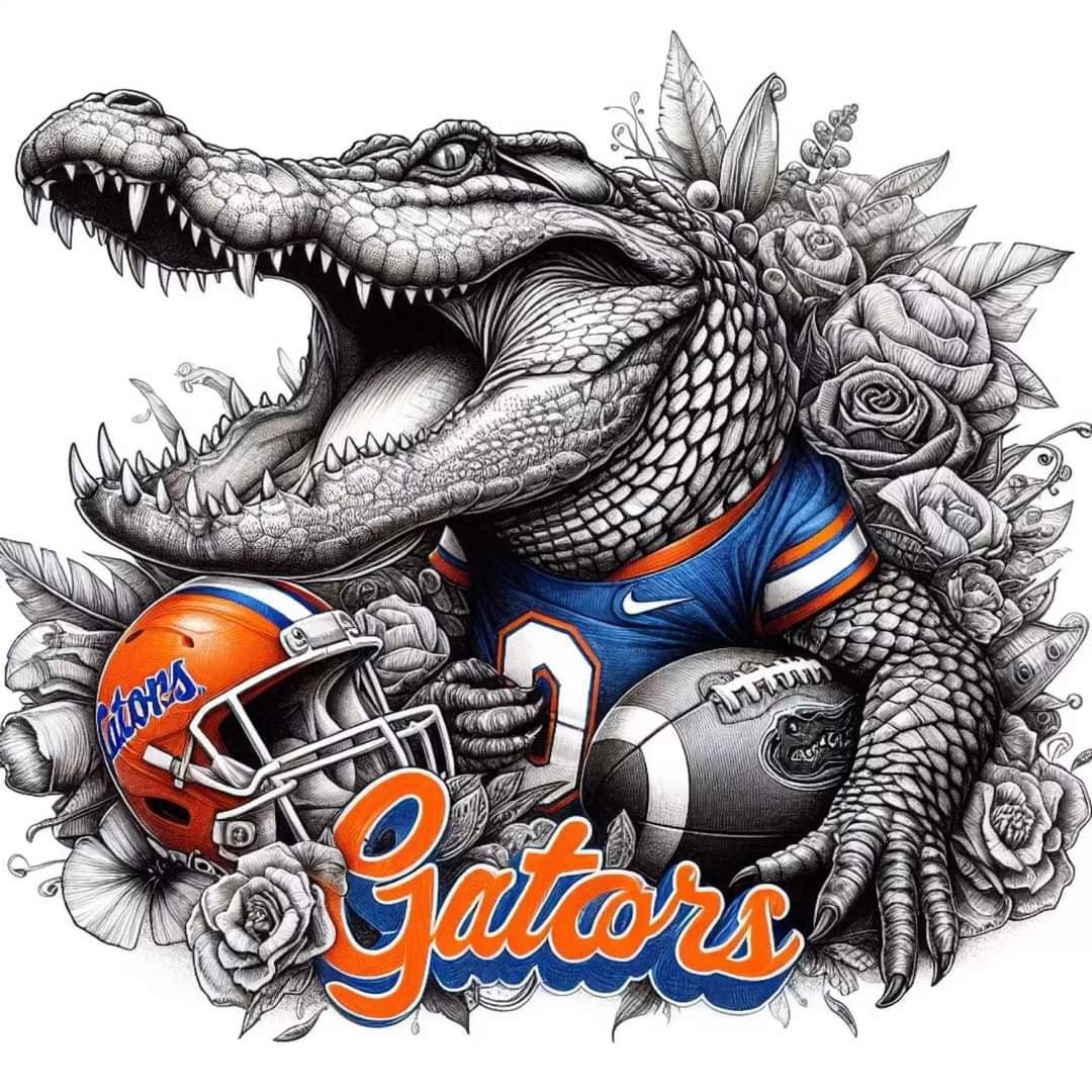 Gators Florida Black & White Roses Graphic Tee My Store