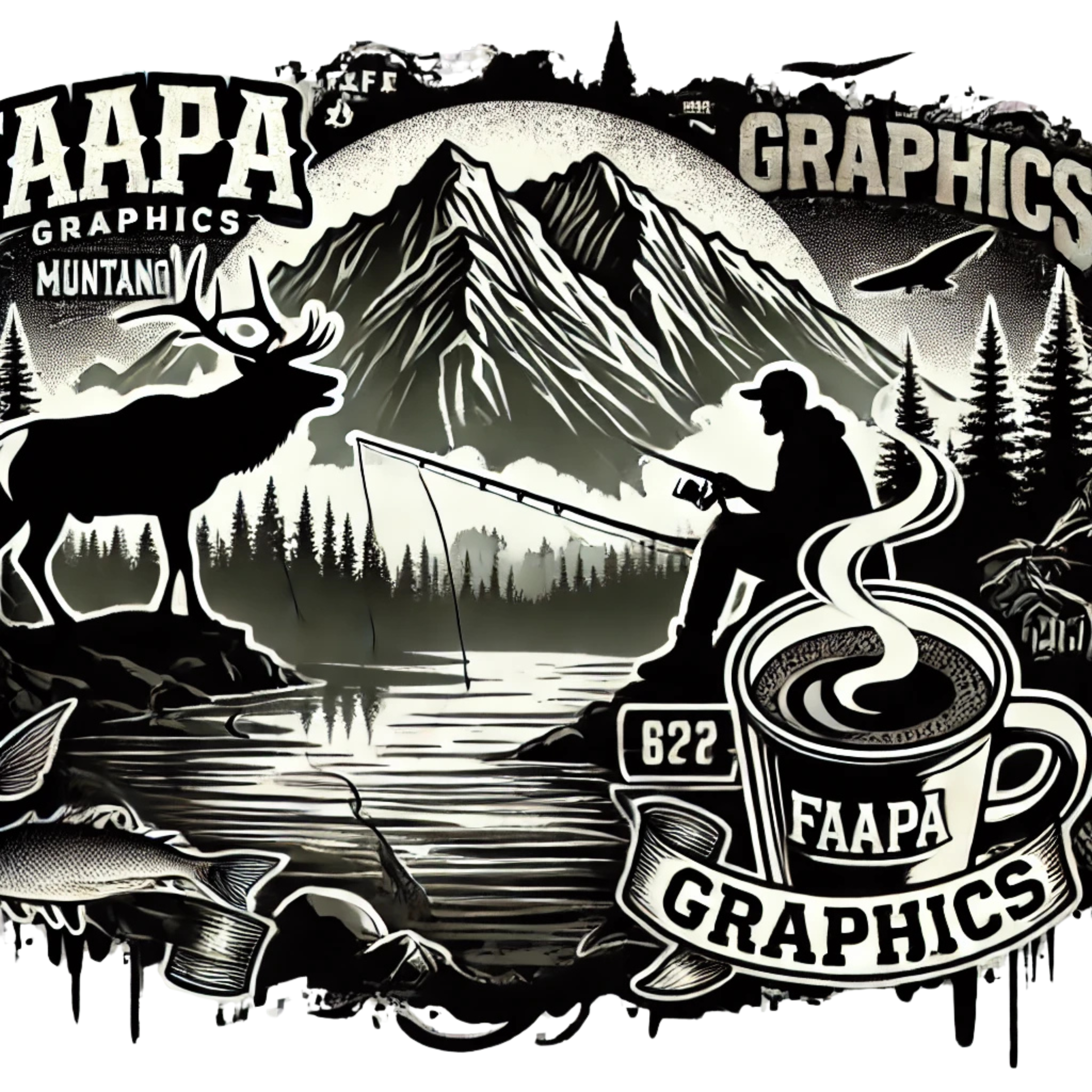 Custom dtf coffee designs FA'APA GRAPHICS