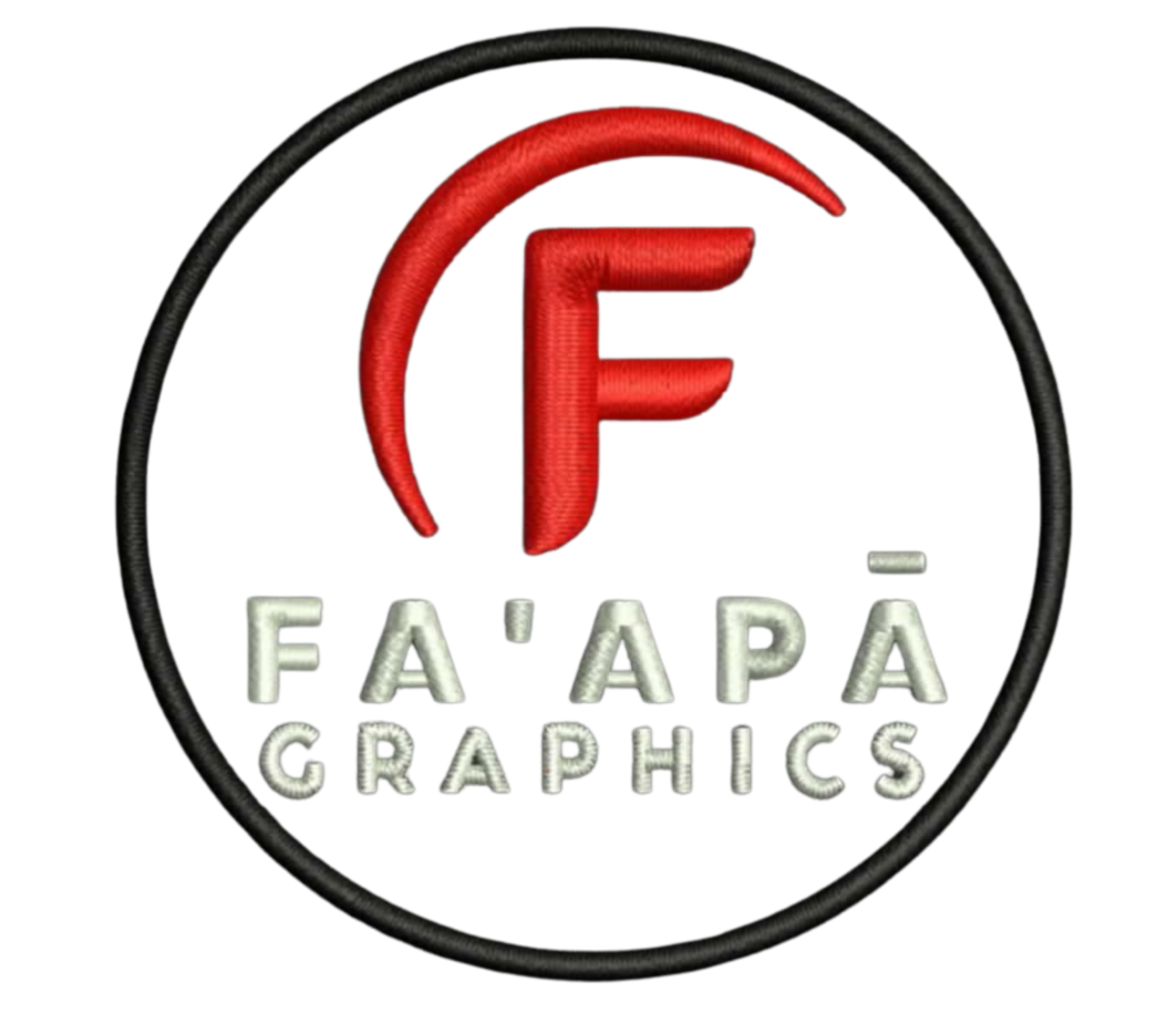 Faapa Graphics single self activated adhesive patches, iron on or heat press on garments, such as hats  shirts, backpacks and other apparel. FA'APA GRAPHICS