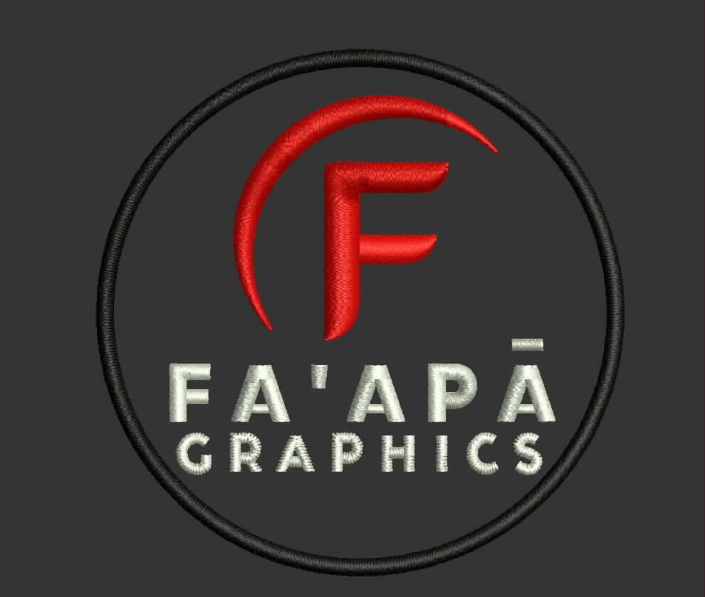 custom embroidered polo t shirts with a blend of polyester cotton left chest patch also discounts for company logos and bulk purchases. FA'APA GRAPHICS